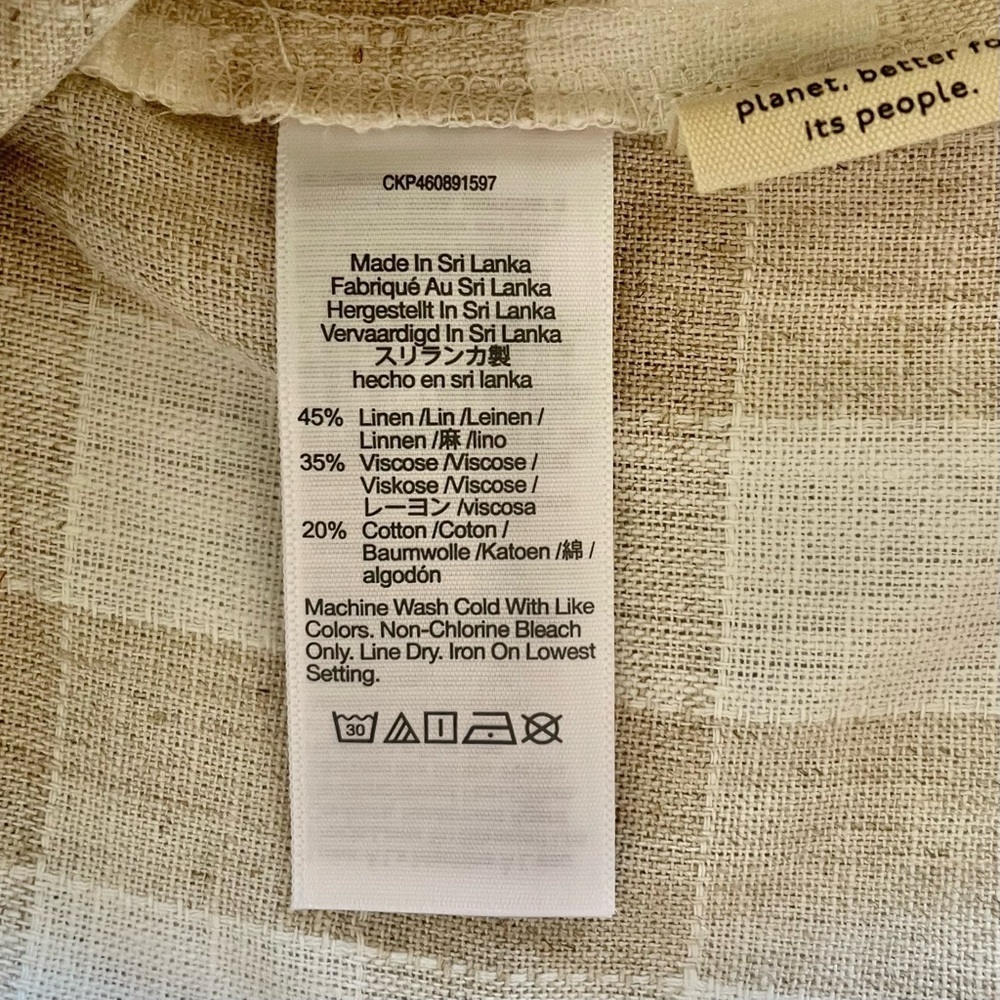NWT Madewell Linen Skirt Women’s 4 Cream Tulip Wrap Mini Neutral Gingham Preppy - Picture 12 of 13